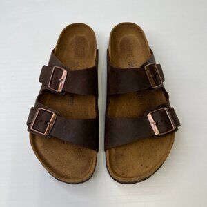 Birkenstock Sandal Women 10 Leather Flat Slide Arizona Strap Work Party Core Ex